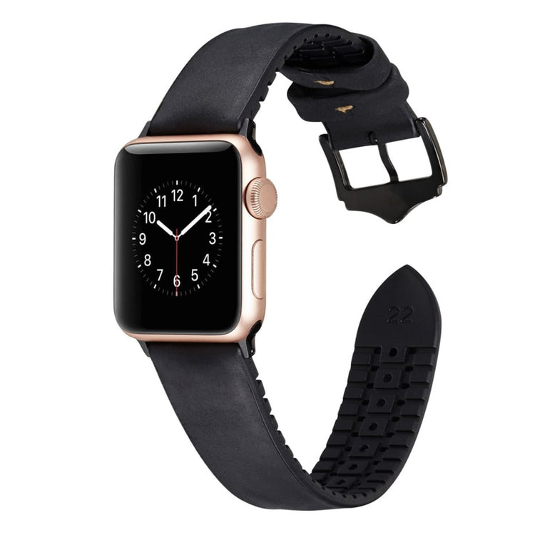 Rigtigt fantastisk Apple Watch Series 4 44mm Kunstlæder Rem - Sort#serie_1