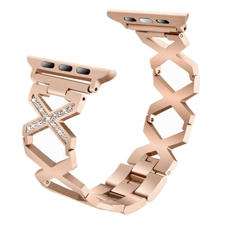 Smuk Apple Watch Series 4 44mm Metal og Rhinsten Rem - Guld#serie_4