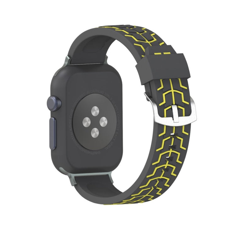 Mega fed Apple Watch Series 4 44mm Silikone Rem - Sort#serie_6