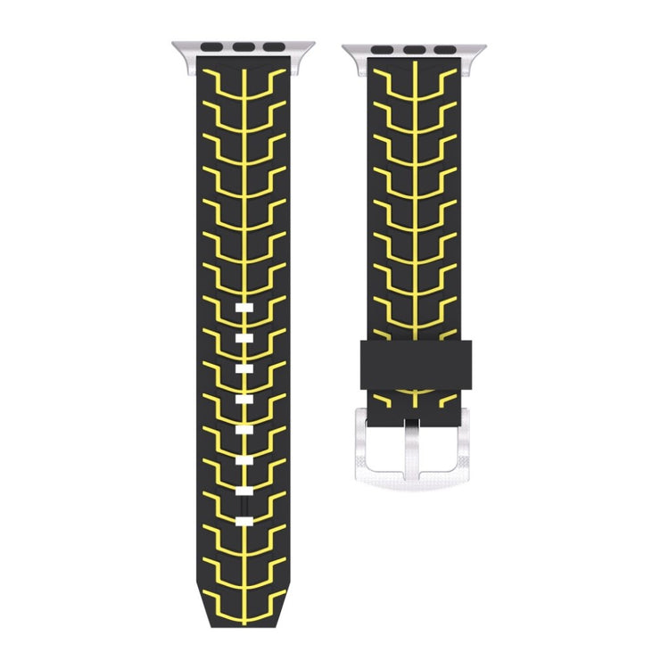 Mega fed Apple Watch Series 4 44mm Silikone Rem - Sort#serie_6
