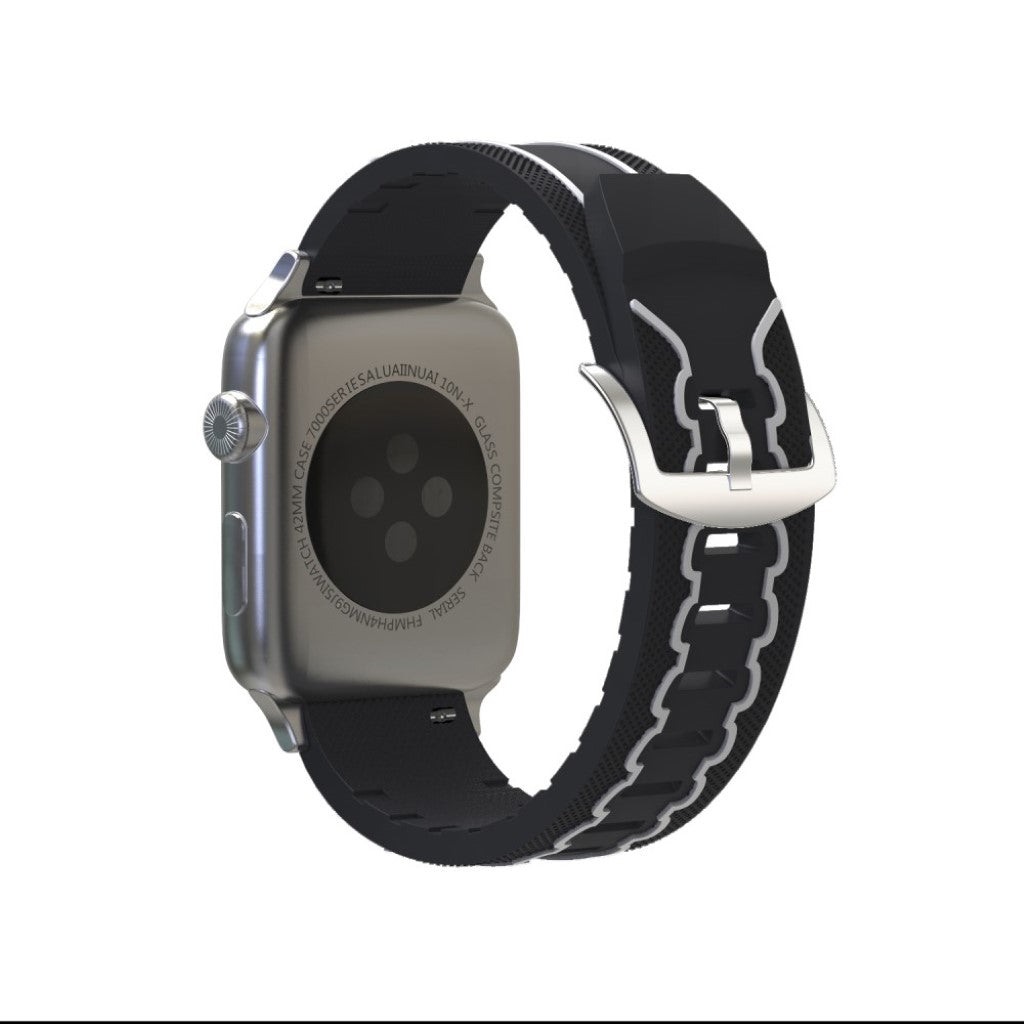 Meget cool Apple Watch Series 4 44mm Silikone Rem - Sort#serie_1