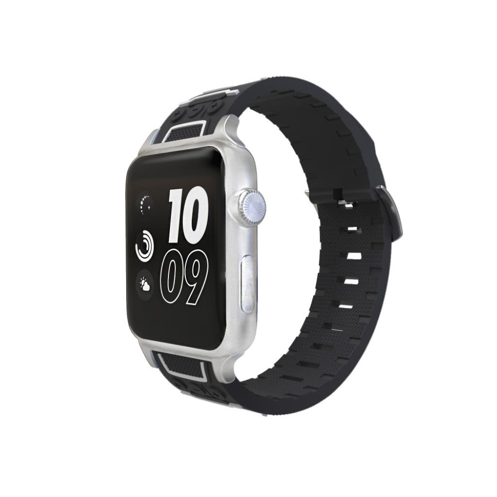 Meget cool Apple Watch Series 4 44mm Silikone Rem - Sort#serie_1