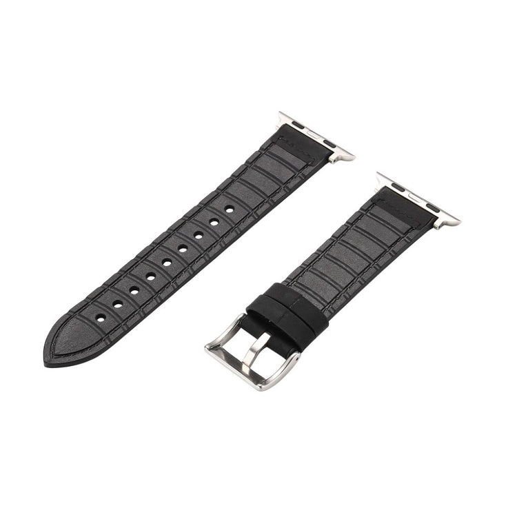 Fed Apple Watch Series 4 44mm Kunstlæder og Silikone Rem - Sort#serie_1