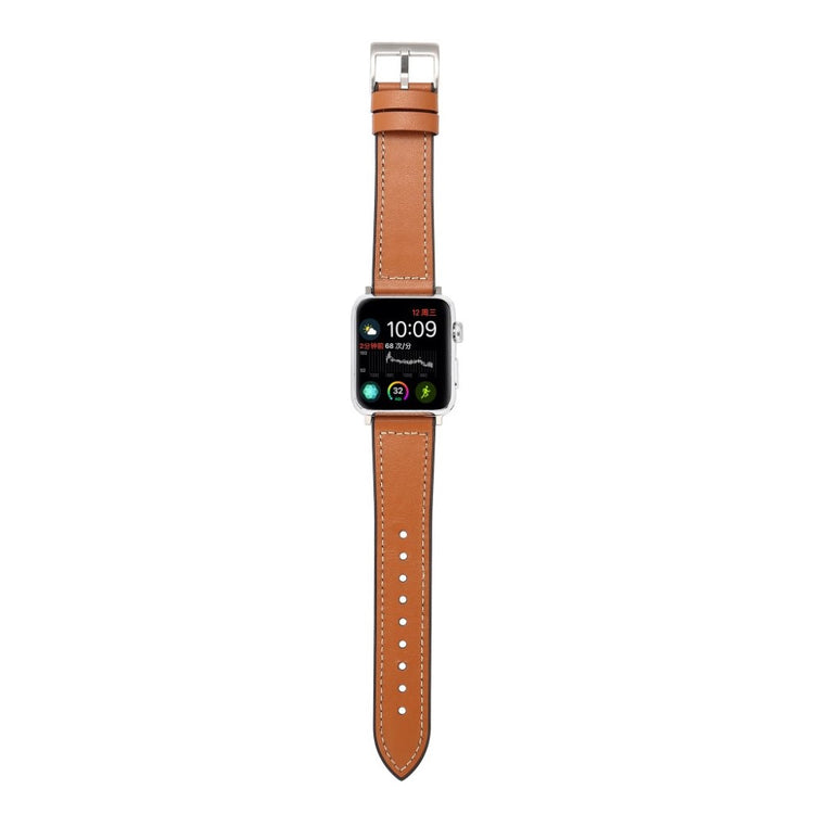 Fed Apple Watch Series 4 44mm Kunstlæder og Silikone Rem - Brun#serie_3
