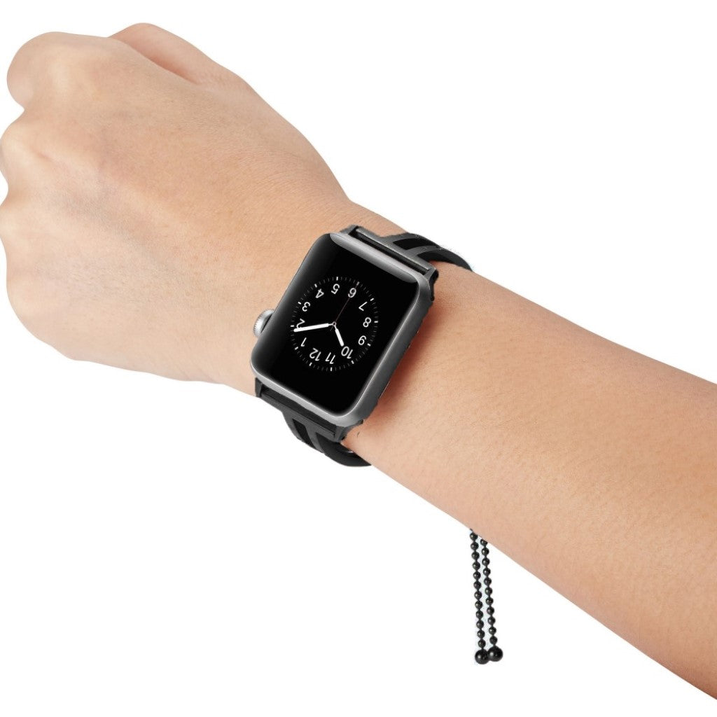 Super fint Apple Watch Series 4 44mm Metal og Rhinsten Rem - Sort#serie_1