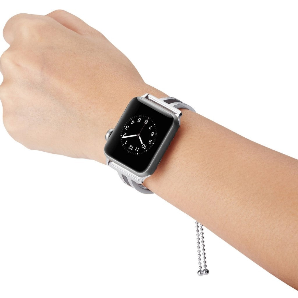 Super fint Apple Watch Series 4 44mm Metal og Rhinsten Rem - Sølv#serie_3