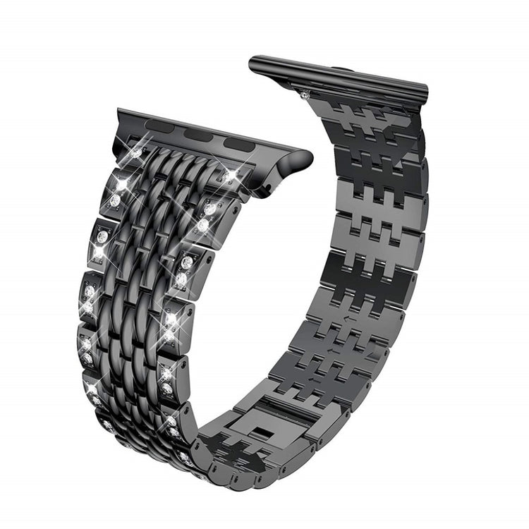 Meget cool Apple Watch Series 4 44mm Metal og Rhinsten Rem - Sort#serie_1