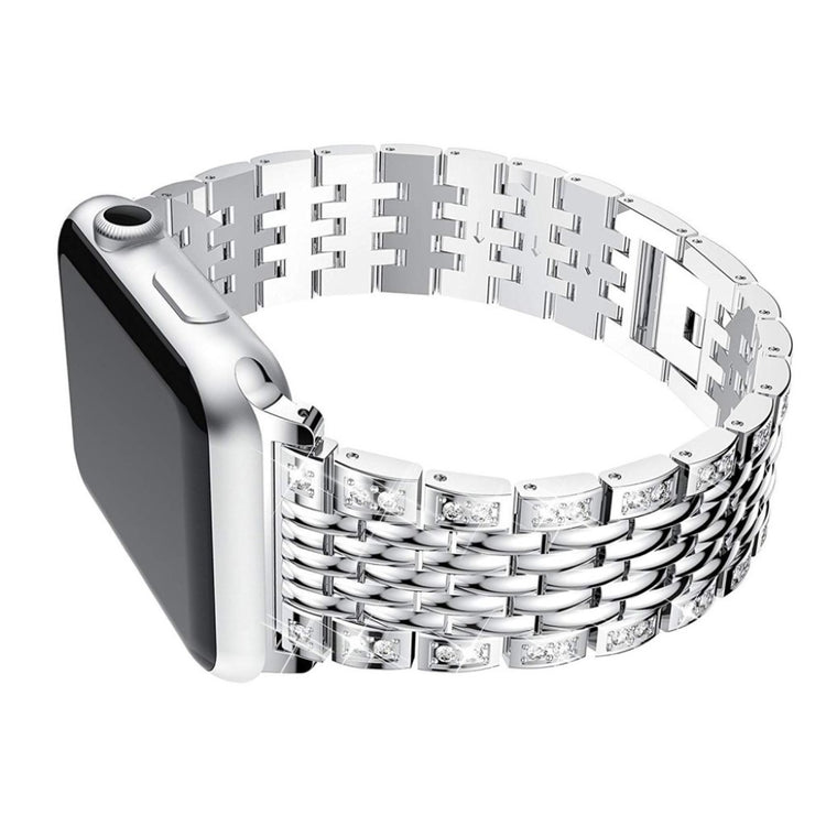 Meget cool Apple Watch Series 4 44mm Metal og Rhinsten Rem - Sølv#serie_2