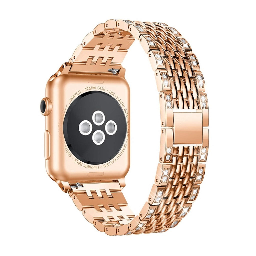 Meget cool Apple Watch Series 4 44mm Metal og Rhinsten Rem - Pink#serie_3
