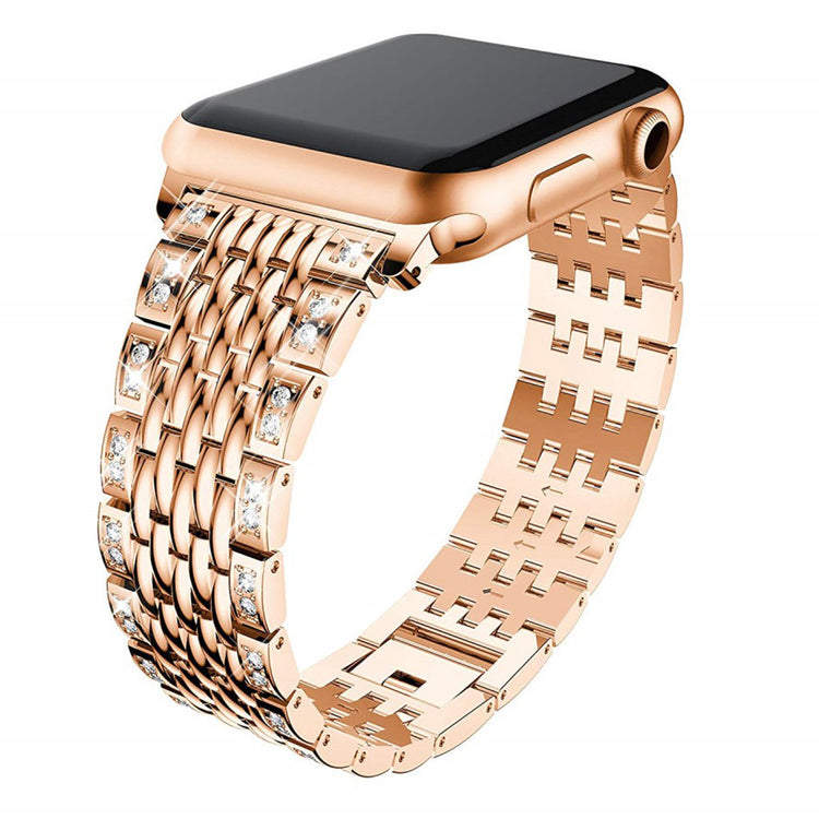 Meget cool Apple Watch Series 4 44mm Metal og Rhinsten Rem - Pink#serie_3