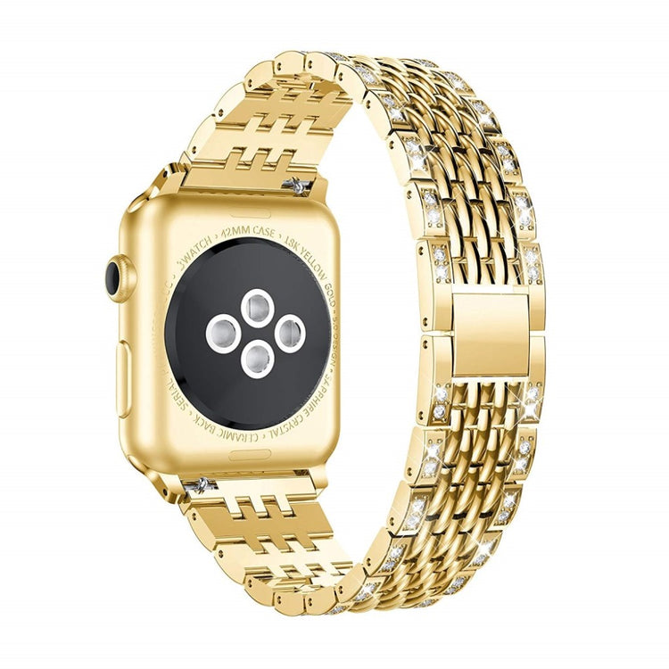 Meget cool Apple Watch Series 4 44mm Metal og Rhinsten Rem - Guld#serie_4