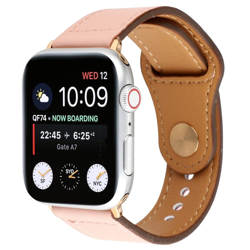 Udsøgt Apple Watch Series 4 44mm Ægte læder Rem - Pink#serie_1