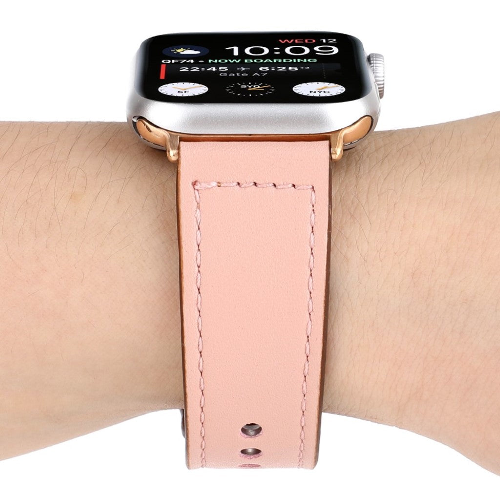 Udsøgt Apple Watch Series 4 44mm Ægte læder Rem - Pink#serie_1
