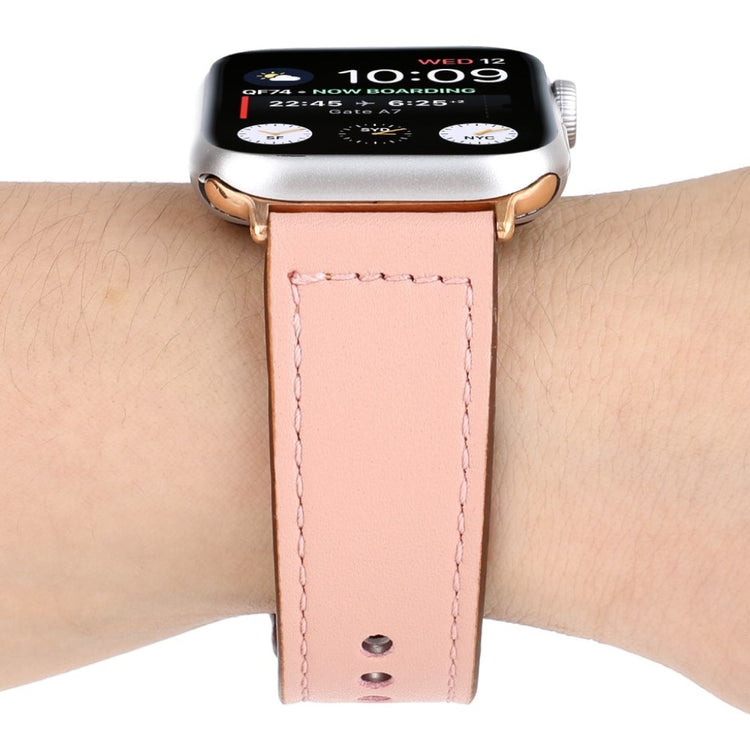 Udsøgt Apple Watch Series 4 44mm Ægte læder Rem - Pink#serie_1
