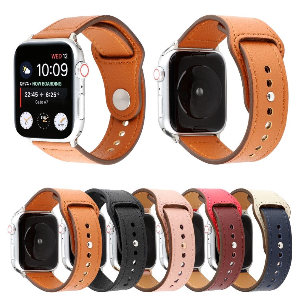 Udsøgt Apple Watch Series 4 44mm Ægte læder Rem - Pink#serie_1