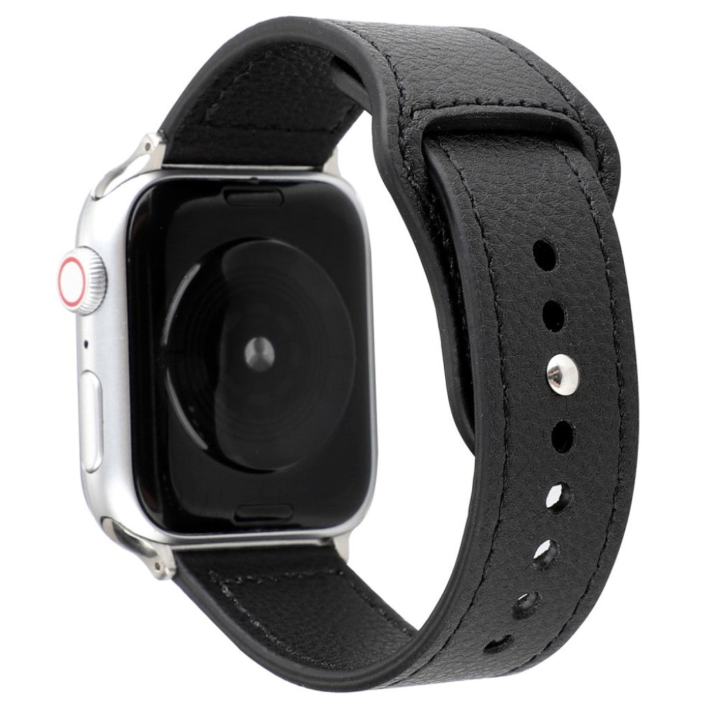 Udsøgt Apple Watch Series 4 44mm Ægte læder Rem - Sort#serie_2