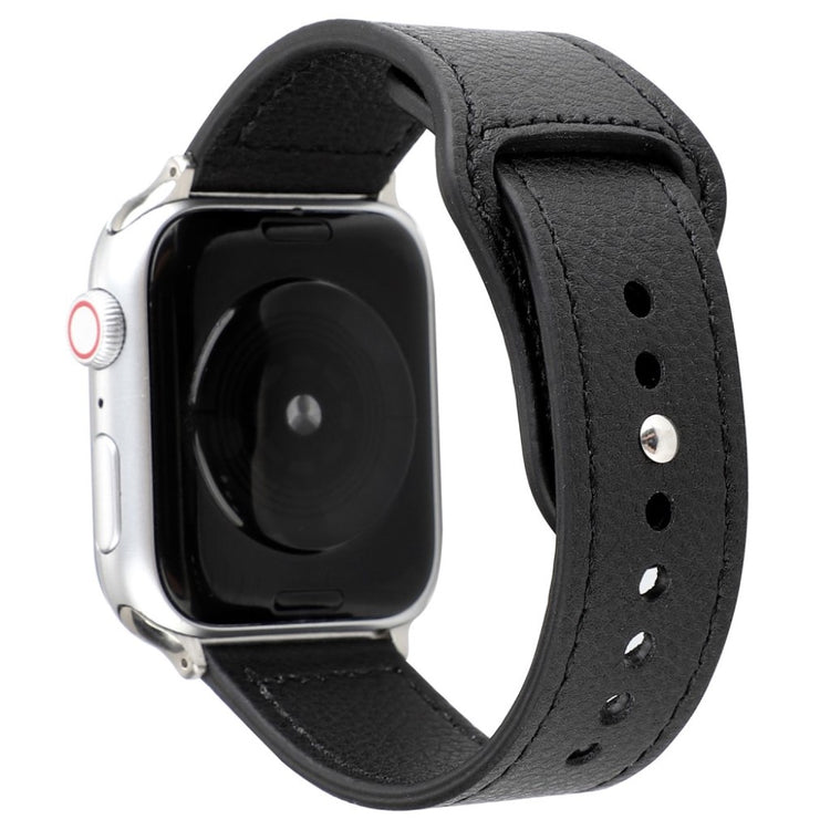 Udsøgt Apple Watch Series 4 44mm Ægte læder Rem - Sort#serie_2