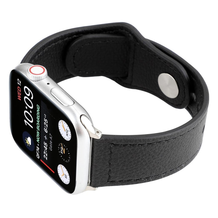 Udsøgt Apple Watch Series 4 44mm Ægte læder Rem - Sort#serie_2