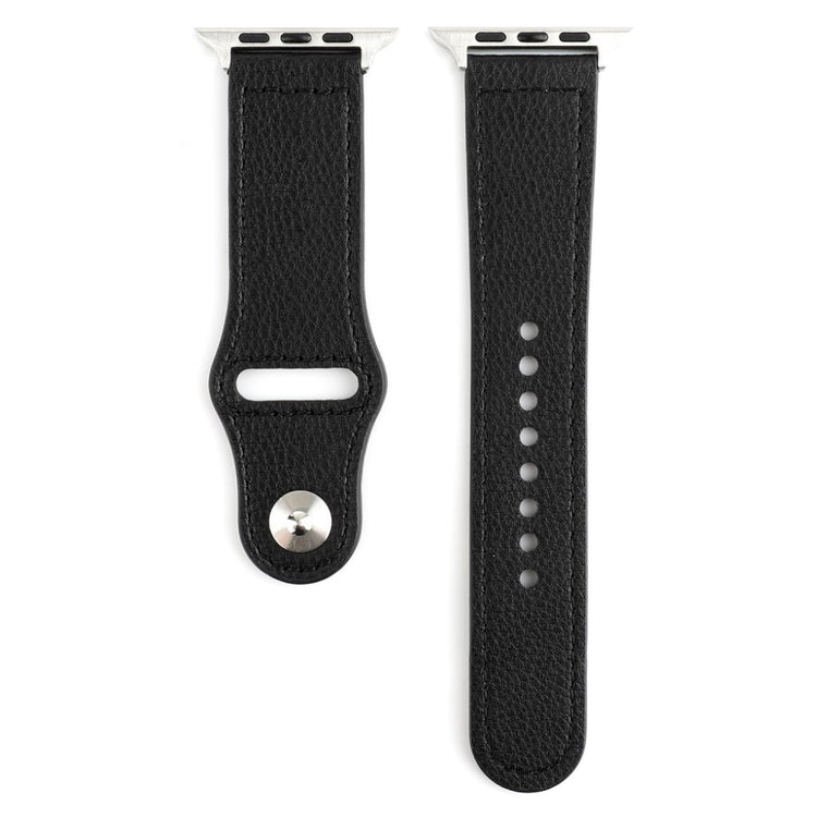 Udsøgt Apple Watch Series 4 44mm Ægte læder Rem - Sort#serie_2