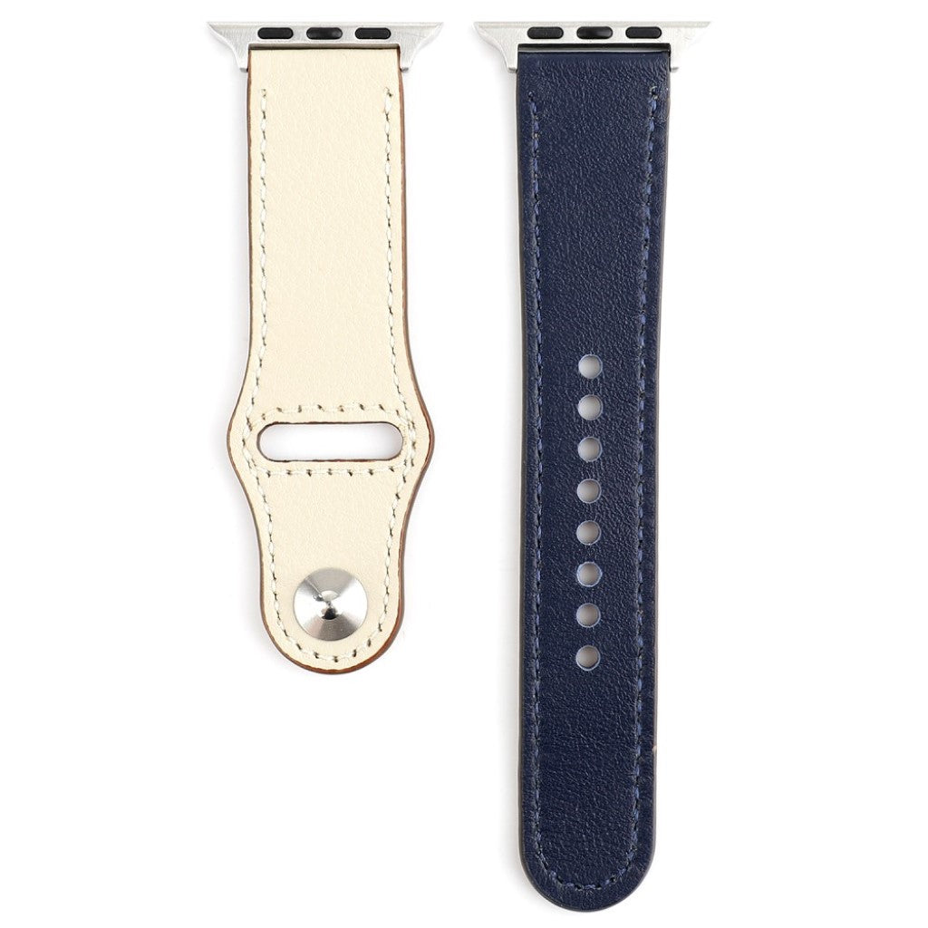 Udsøgt Apple Watch Series 4 44mm Ægte læder Rem - Beige#serie_3