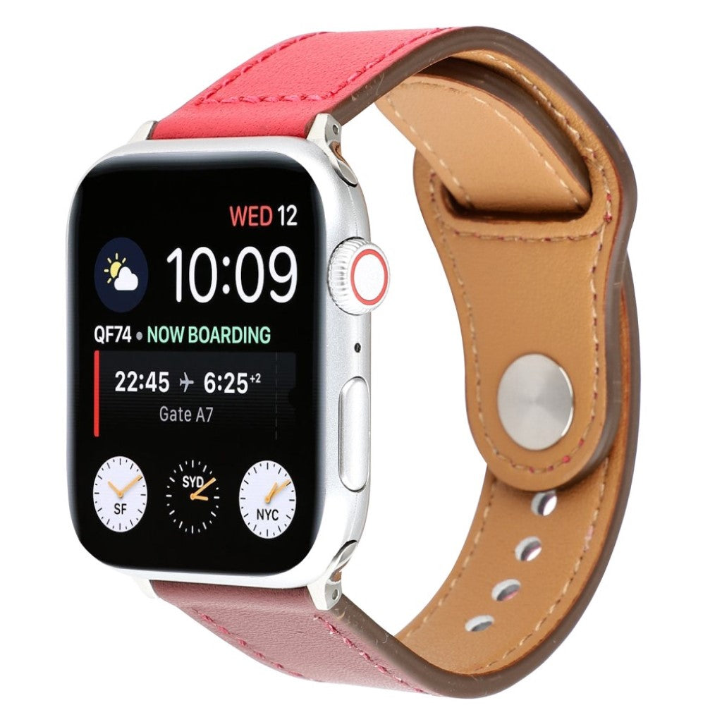 Udsøgt Apple Watch Series 4 44mm Ægte læder Rem - Rød#serie_4