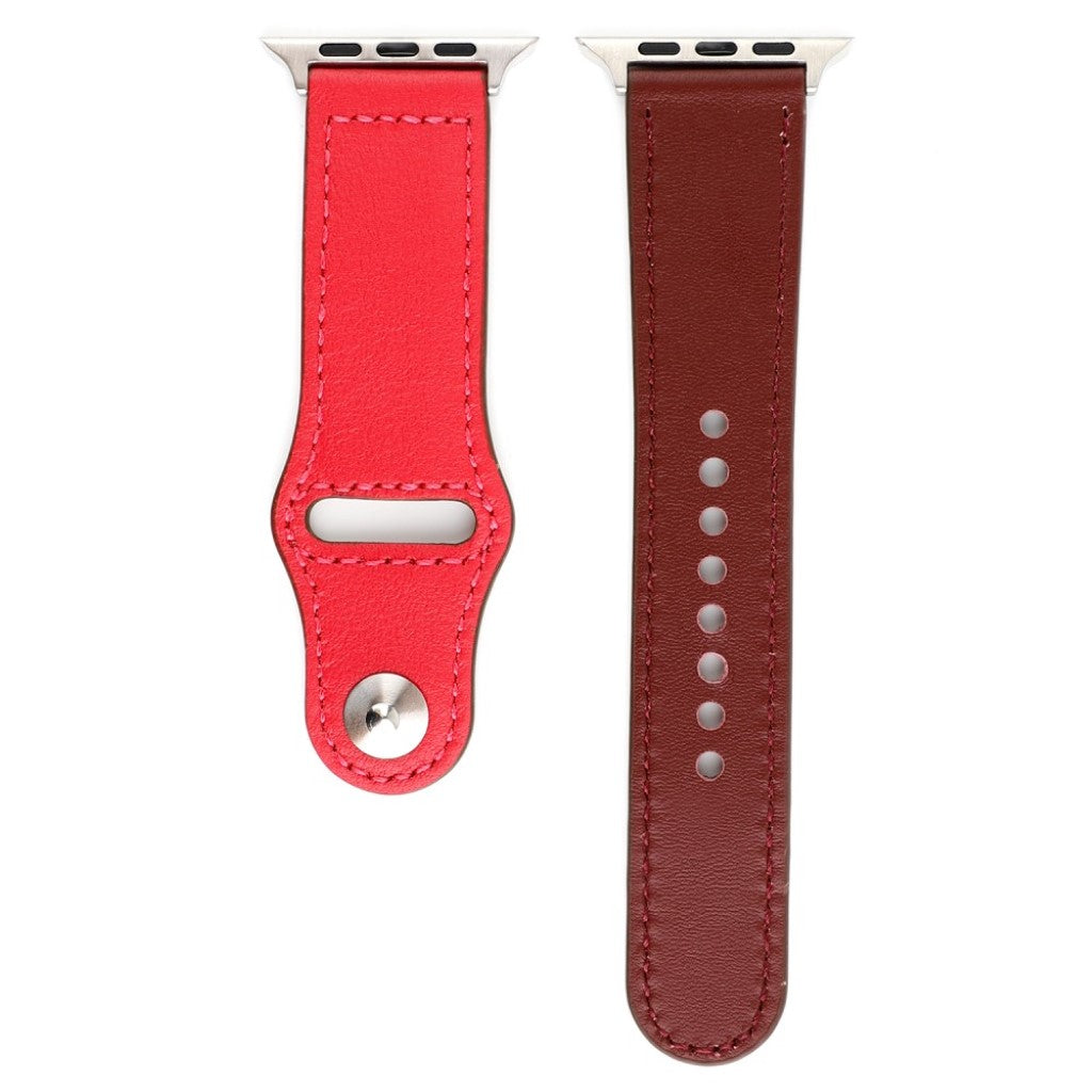 Udsøgt Apple Watch Series 4 44mm Ægte læder Rem - Rød#serie_4