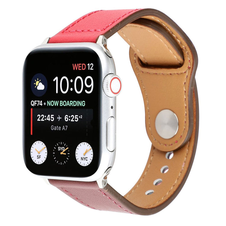 Udsøgt Apple Watch Series 4 44mm Ægte læder Rem - Rød#serie_4