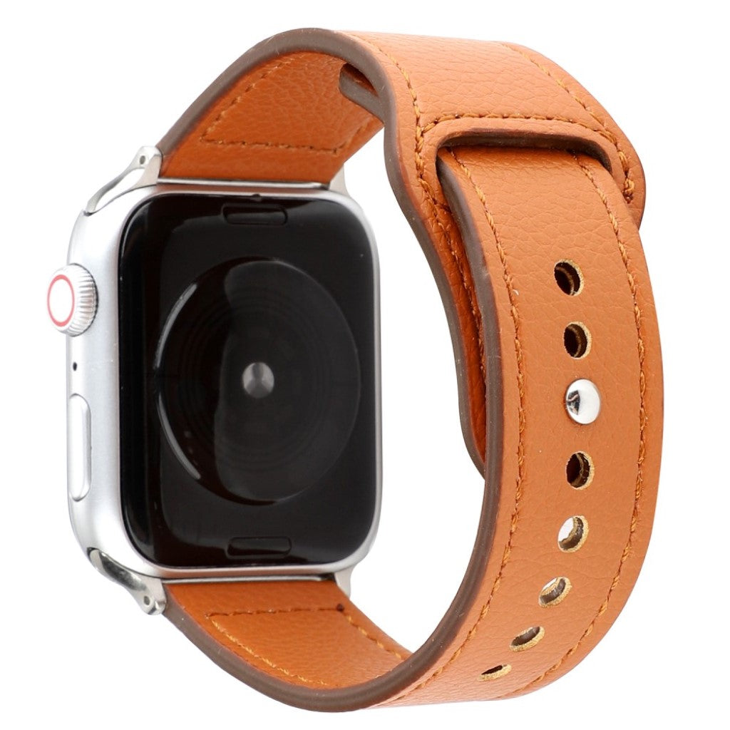 Udsøgt Apple Watch Series 4 44mm Ægte læder Rem - Brun#serie_5