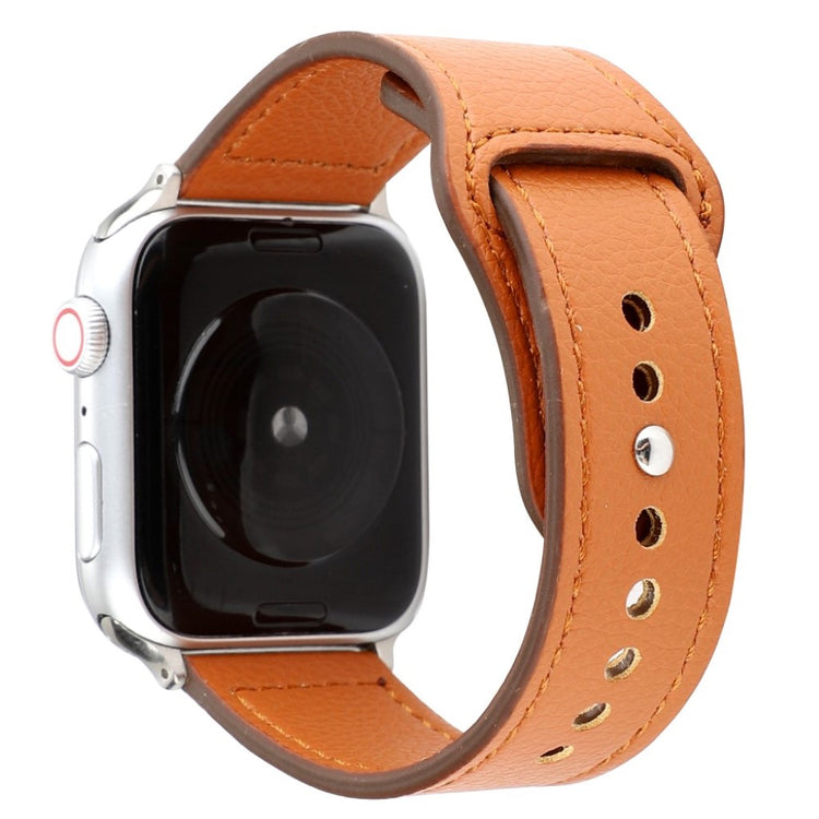 Udsøgt Apple Watch Series 4 44mm Ægte læder Rem - Brun#serie_5