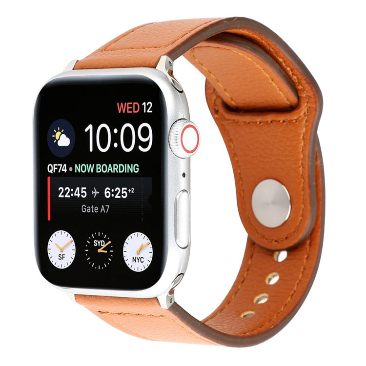 Udsøgt Apple Watch Series 4 44mm Ægte læder Rem - Brun#serie_5