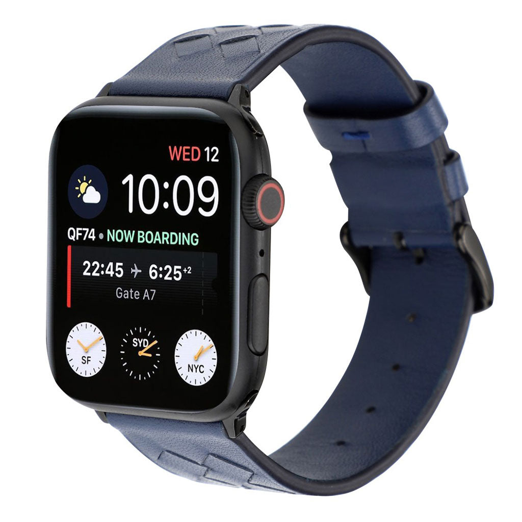 Vildt fantastisk Apple Watch Series 4 44mm Ægte læder Rem - Blå#serie_1