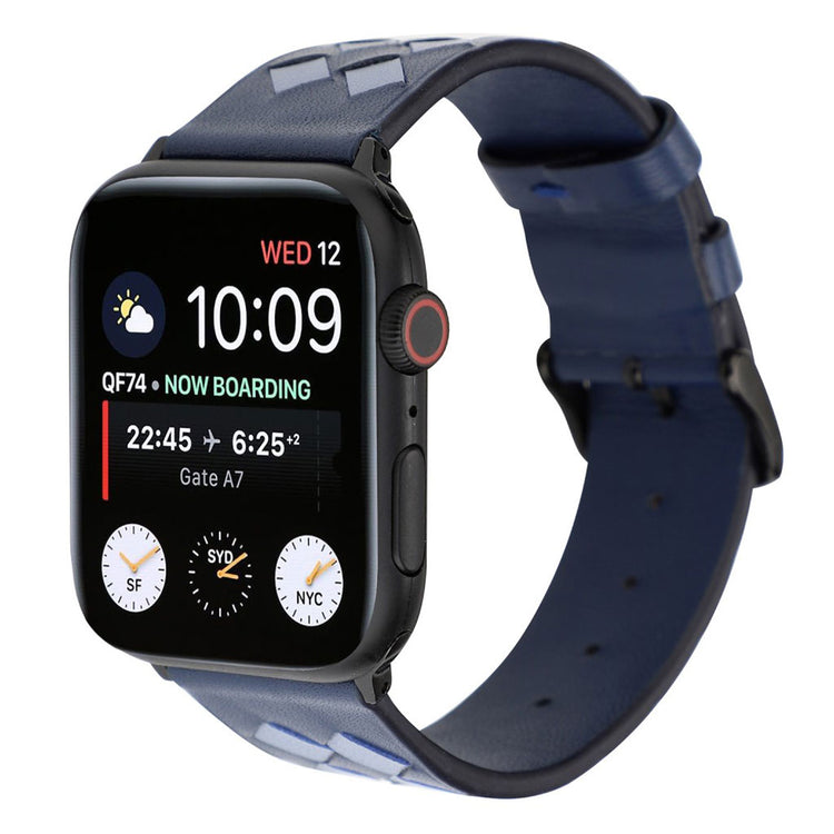 Vildt fantastisk Apple Watch Series 4 44mm Ægte læder Rem - Blå#serie_2