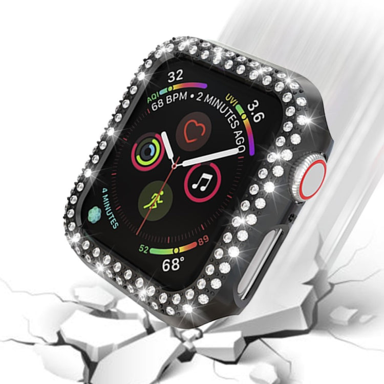 Vildt Godt Apple Watch Series 4 44mm Plastik og Rhinsten Cover - Sort#serie_1