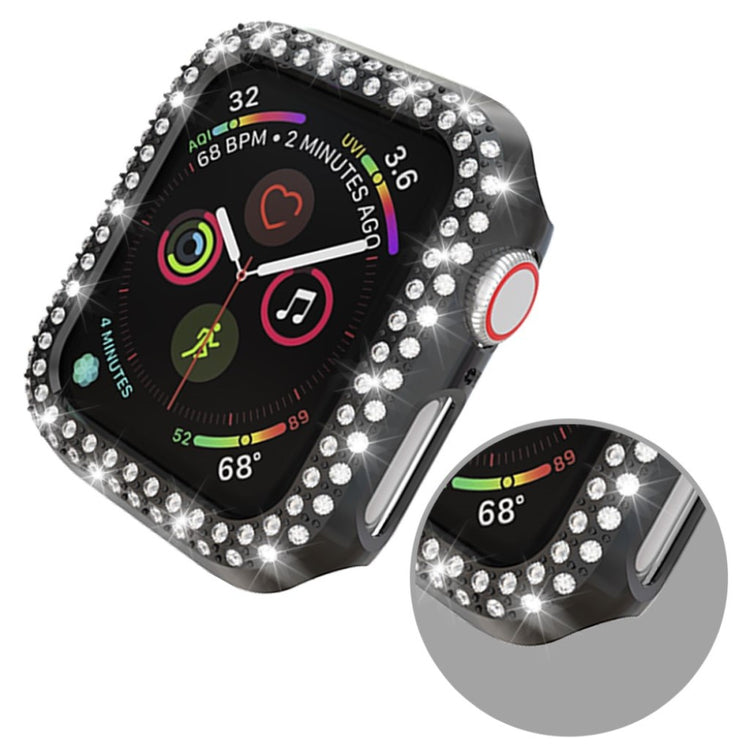 Vildt Godt Apple Watch Series 4 44mm Plastik og Rhinsten Cover - Sort#serie_1