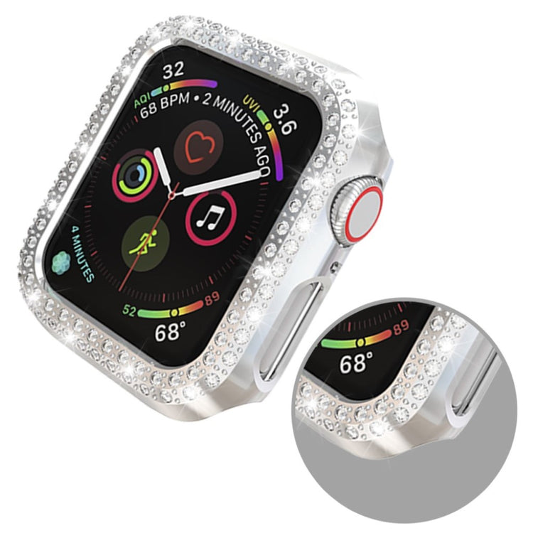 Vildt Godt Apple Watch Series 4 44mm Plastik og Rhinsten Cover - Sølv#serie_2