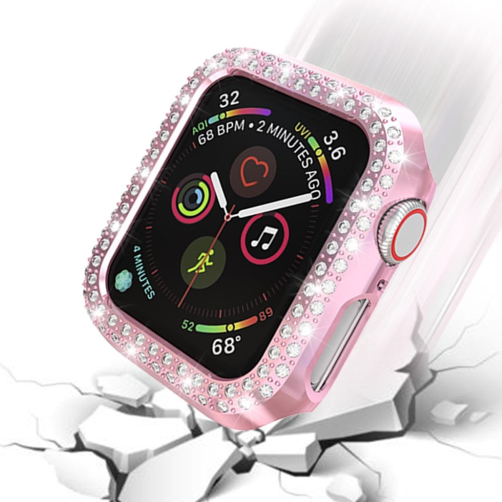 Vildt Godt Apple Watch Series 4 44mm Plastik og Rhinsten Cover - Pink#serie_3
