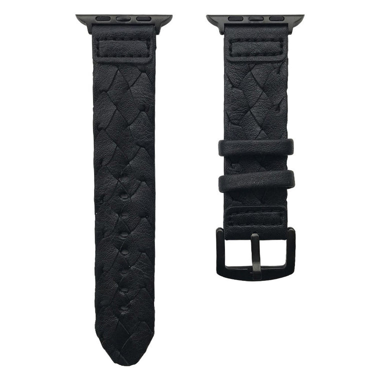 Rigtigt flot Apple Watch Series 5 40mm Ægte læder Rem - Sort#serie_2