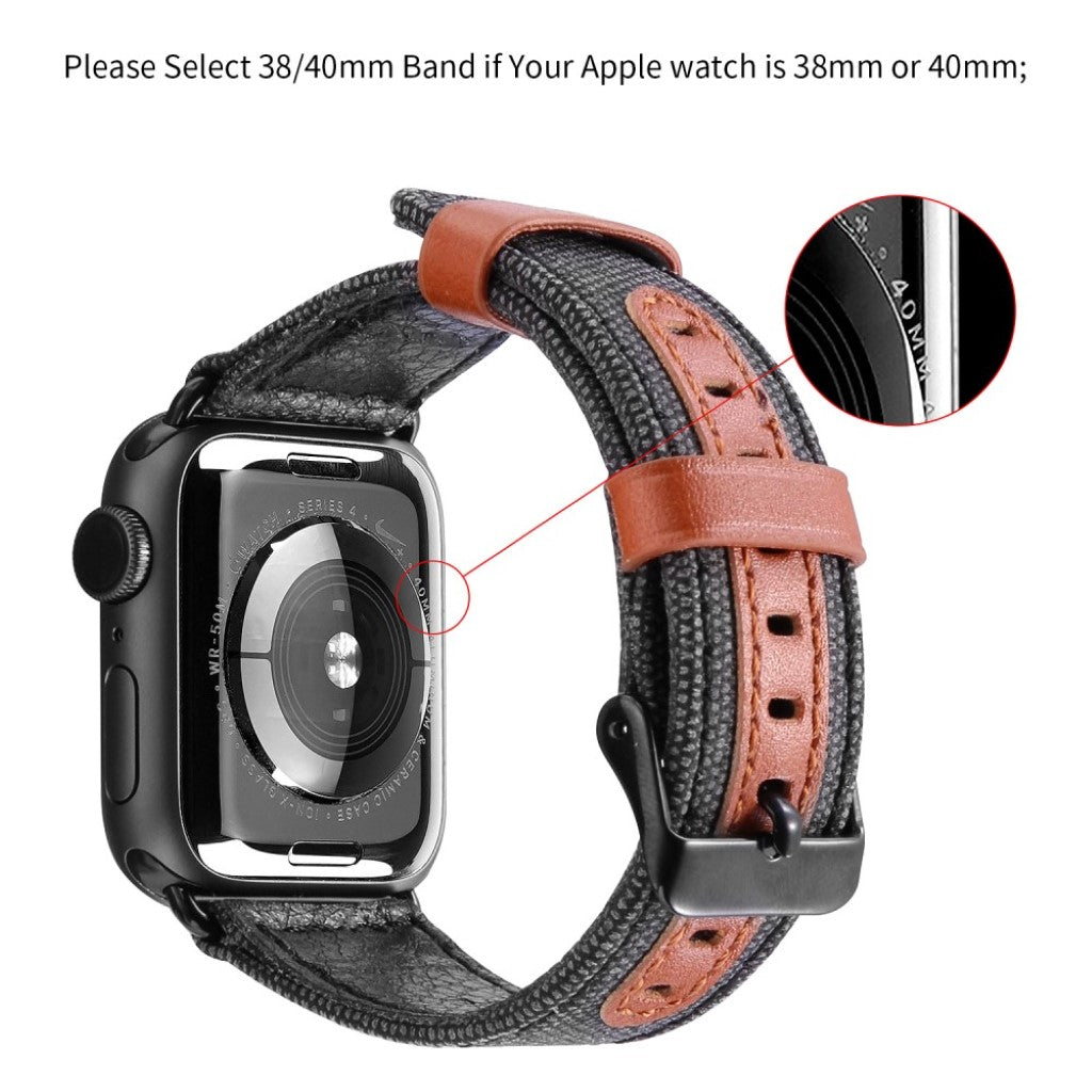 Holdbart Apple Watch Series 5 40mm Nylon Rem - Sort#serie_1