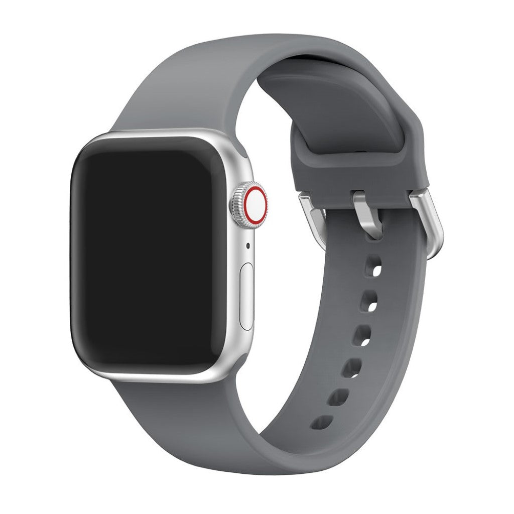 Vildt holdbart Apple Watch Series 5 40mm Silikone Rem - Sølv#serie_3