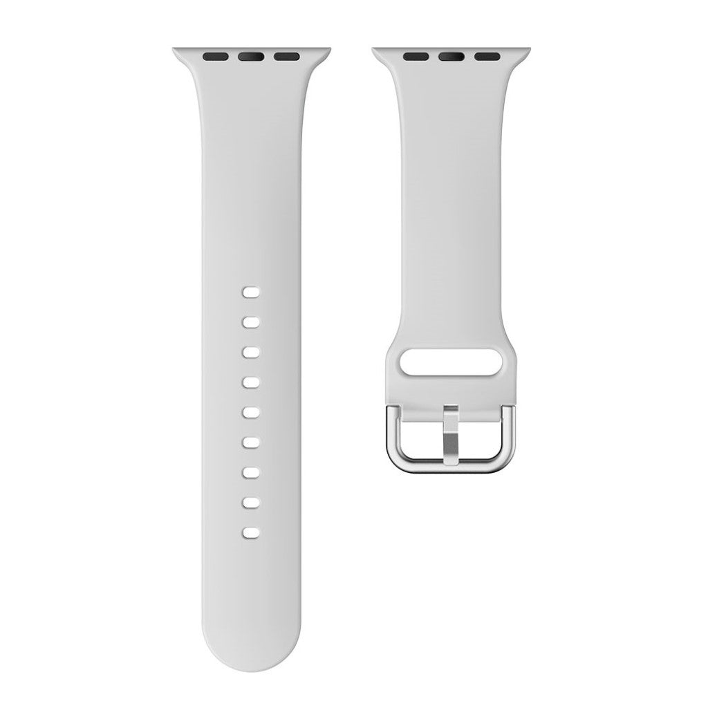 Vildt holdbart Apple Watch Series 5 40mm Silikone Rem - Sølv#serie_4
