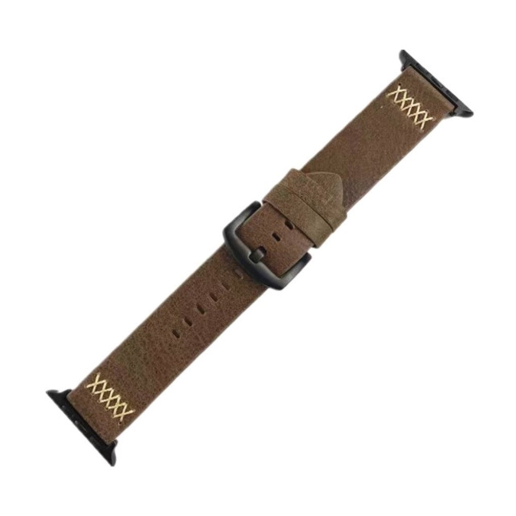 Meget elegant Apple Watch Series 5 40mm Ægte læder Rem - Brun#serie_1