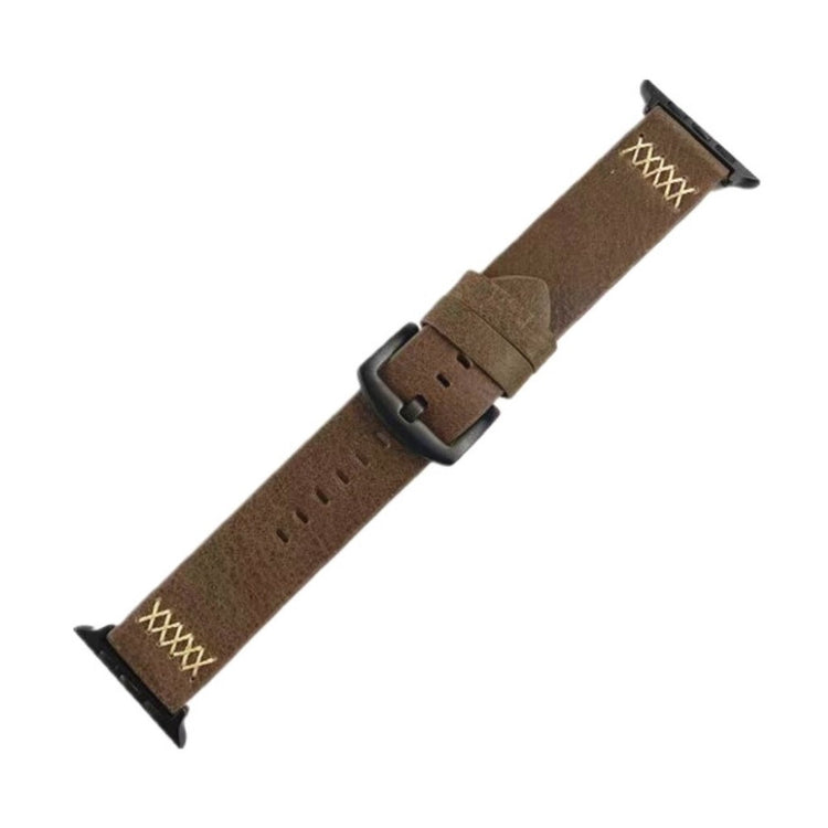 Meget elegant Apple Watch Series 5 40mm Ægte læder Rem - Brun#serie_1