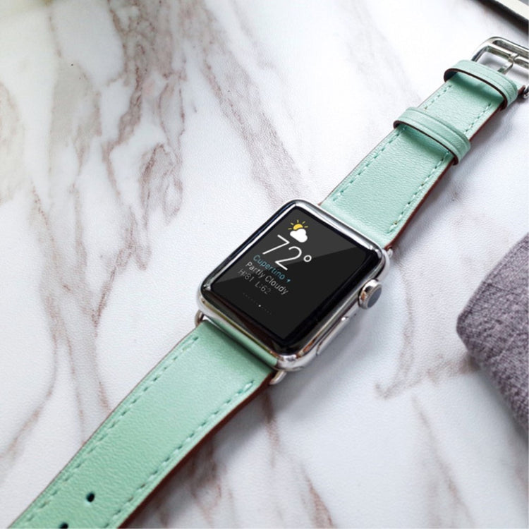 Meget sejt Apple Watch Series 5 40mm Ægte læder Rem - Grøn#serie_2