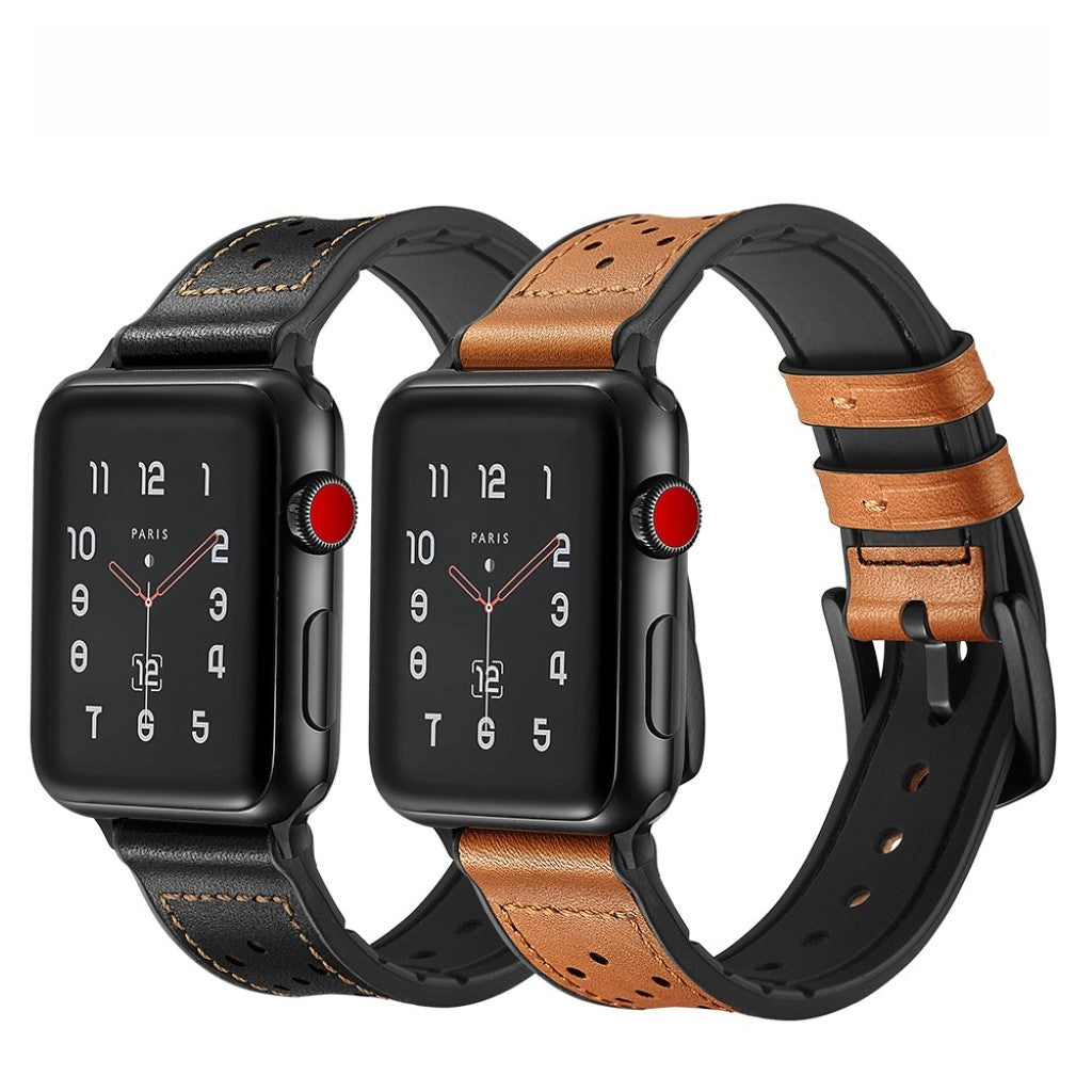  Apple Watch Series 5 40mm / Apple Watch 40mm Ægte læder Rem - Brun#serie_1