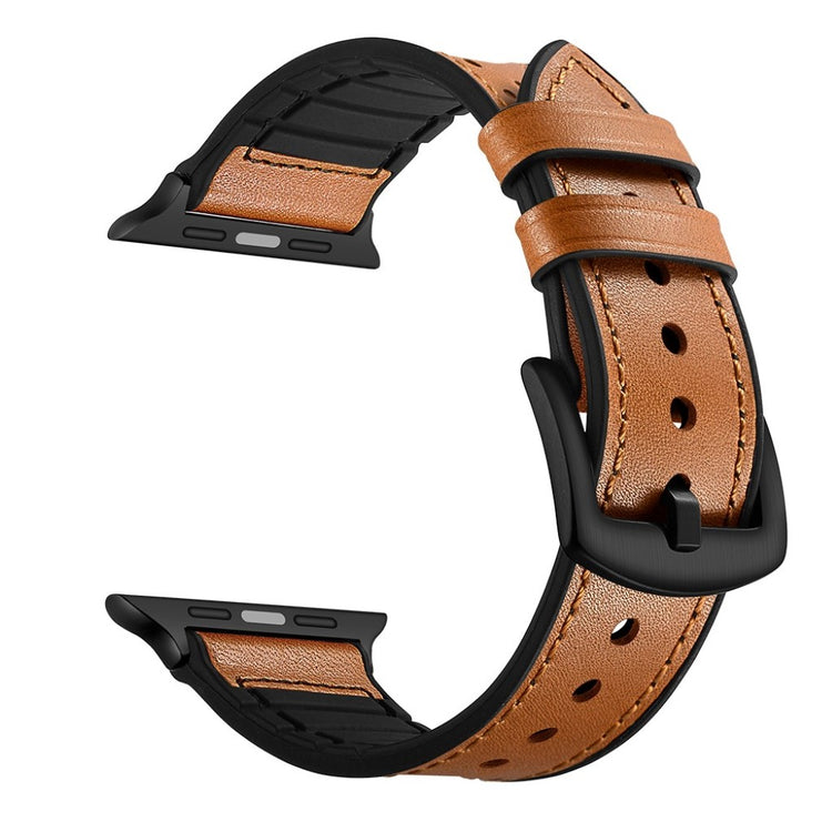  Apple Watch Series 5 40mm / Apple Watch 40mm Ægte læder Rem - Brun#serie_1