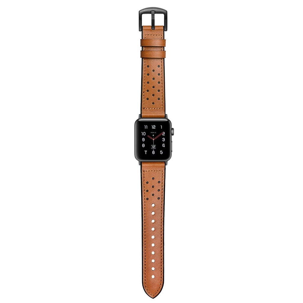  Apple Watch Series 5 40mm / Apple Watch 40mm Ægte læder Rem - Brun#serie_1