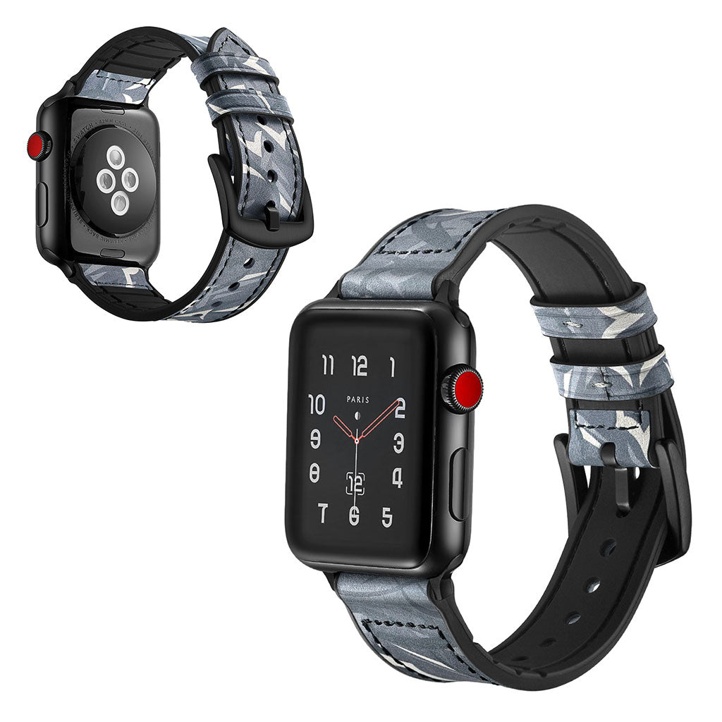  Apple Watch Series 5 40mm / Apple Watch 40mm Ægte læder Rem - Blå#serie_1