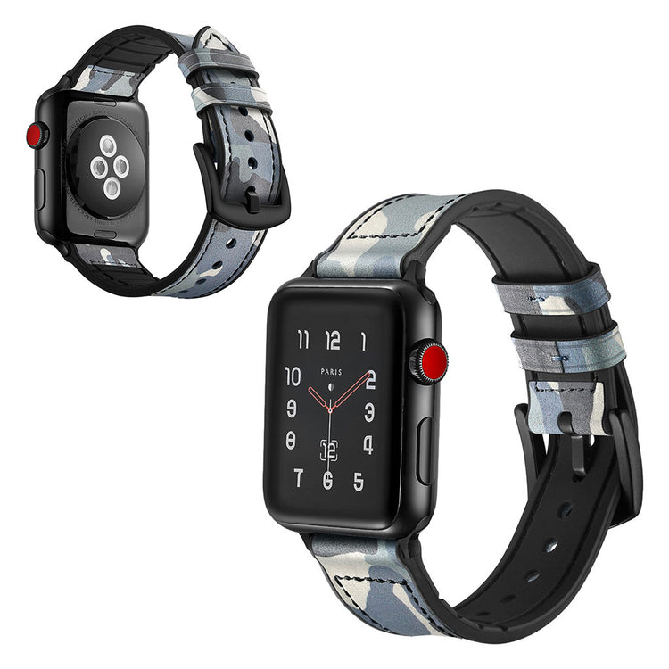  Apple Watch Series 5 40mm / Apple Watch 40mm Ægte læder Rem - Blå#serie_3