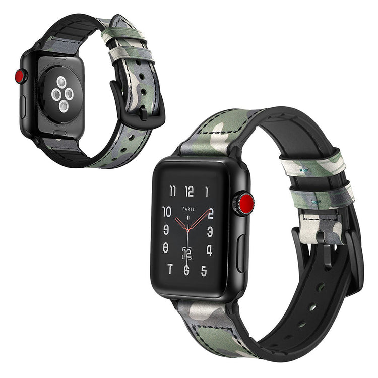  Apple Watch Series 5 40mm / Apple Watch 40mm Ægte læder Rem - Grøn#serie_4