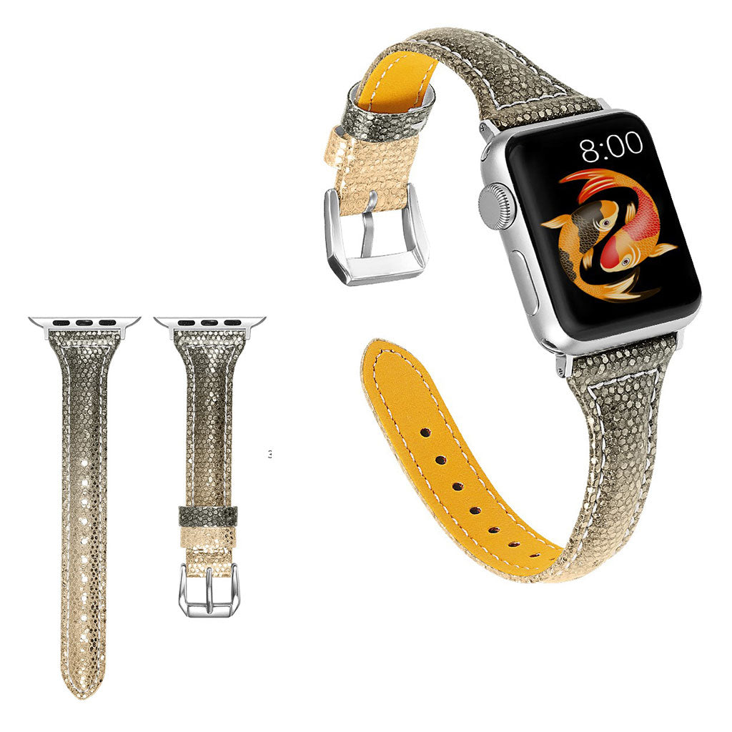  Apple Watch Series 5 40mm / Apple Watch 40mm Ægte læder Rem - Flerfarvet#serie_1